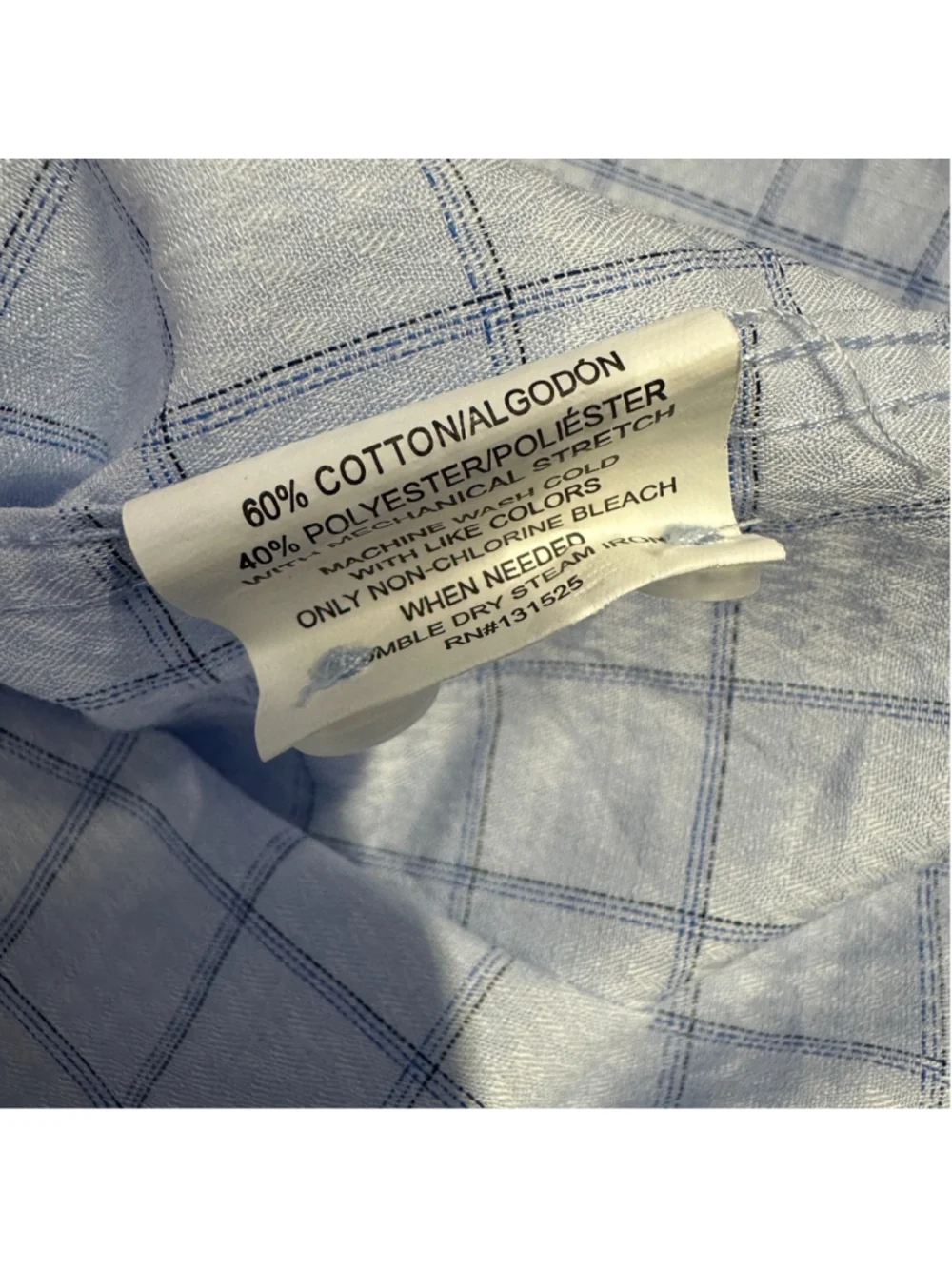 Daniel Hechter Paris Dress Shirt Blue Check Modern Fit Men's / S 14-14.5 - Picture 10 of 12